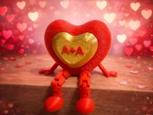 Articulated Heart Valentine Gift – Custom Initials