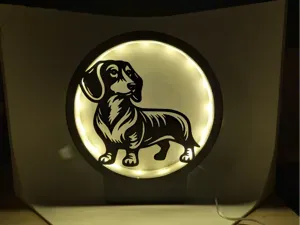 LED Silhouetten Lampe Dackel