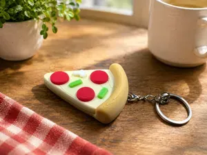 Pepperoni Pizza Slice Keychain