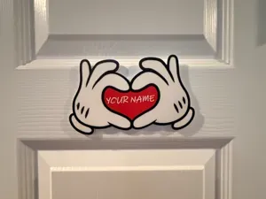 CUSTOM MICKEY HANDS WITH EDITABLE NAME IN THEHEART