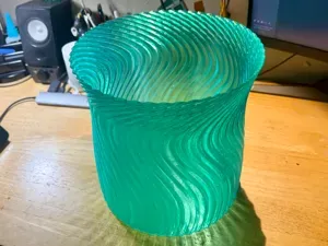 Wave Pattern Vase/ Bin