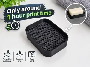 Minimalist Soap Dish with Draining Grid