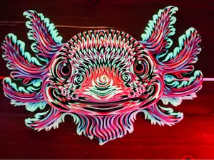 The Neon Axolotl - Colorstacked wall hanger