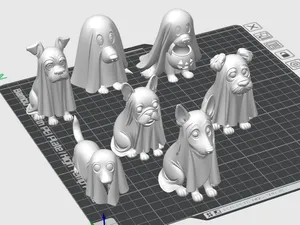 Dog Ghosts – 3D Printable Halloween Figurines