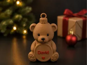 Personalized Teddy Bear Christmas Ornament