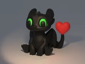 Night Fury Toothless Dragon Valentine Day Edition