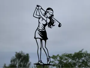 Female Golfer Silhouette 2D Wall Art
