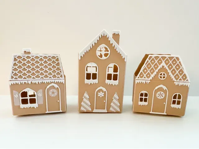 Mini Paper Bag Gingerbread Houses (for tea lights)