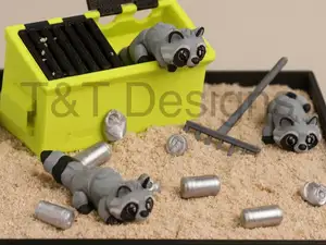 Printable Mini Zen Garden with Cute Raccoon