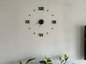 Big Modern Wall Clock with Roman Numerals