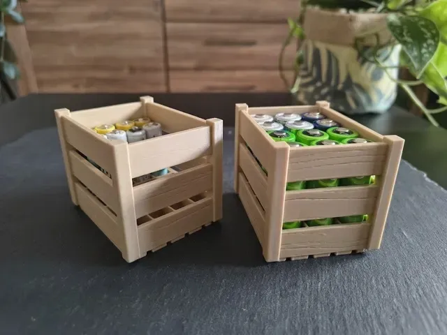 Stackable Wooden Crate AA & AAA Battery Organizer — Фото 3 из 3