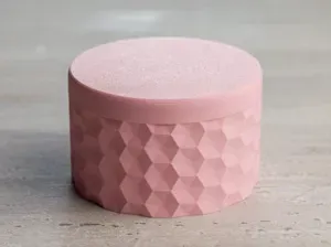 Round box container with screw lid.