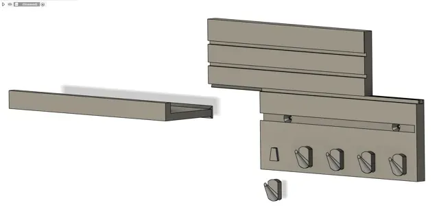 Modern modular wall key holder with Shelf — Image 6 of 7