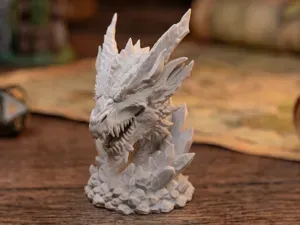 Crystal Apex Dragon Bust - Triple D&D Grid Scale