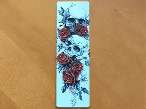 Skulls and Roses Bookmark - Hueforge