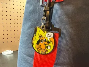 This is Fine meme Keychain or Bag Clip