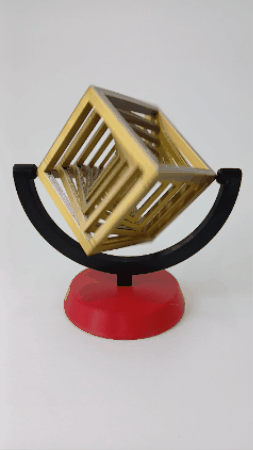 Cube Holder: Kinetic Desk Sculpture
