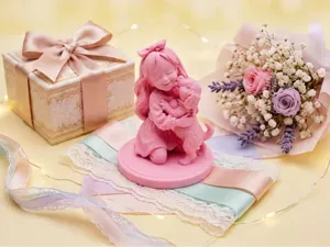 Girl & Puppy Hug Figurine Decor