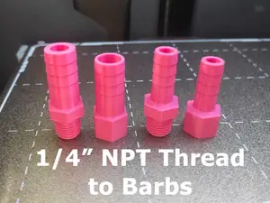1/4" NPT Thread to Hose Barb Adapters