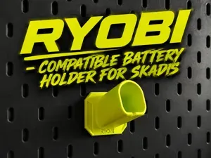 RYOBI - Compatible Battery Holder For Ikea SKADIS