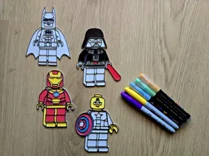 LEG0 DIY Coloring Pack Batman Ironman Darth Cap