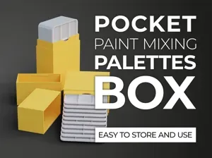 Pocket paint mixing palettes with box