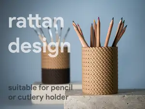 Pencil Holder Rattan Design