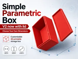 Simple Parametric Storage Box V2 – Now with Lid