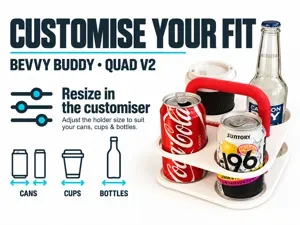 Customisable Quad Bevvy Buddy V2 Cans & Coffee Cup