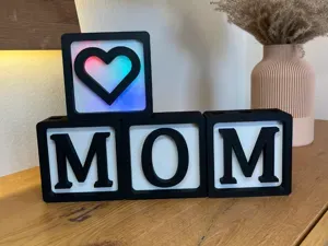 Mother’s Day Light Box Set // MOM & Heart LED