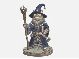 Whisker the Wizard – Cat Mage RPG Miniature