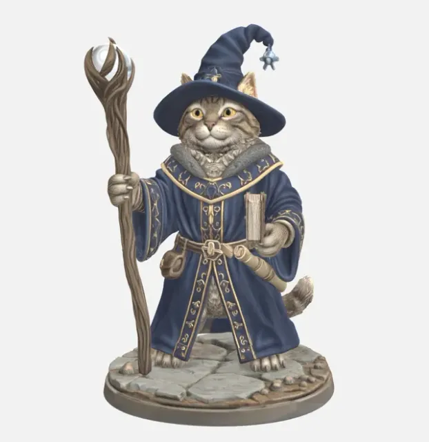Whisker the Wizard – Cat Mage RPG Miniature — Фото 5 из 5