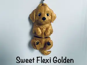 Sweet Flexi Golden Retriever Keychain