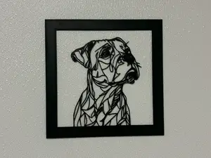 Dog lineart frame decor American Stafford Terrier