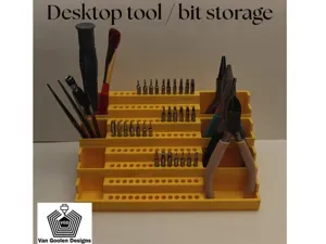 Desktop tool & bit organizer