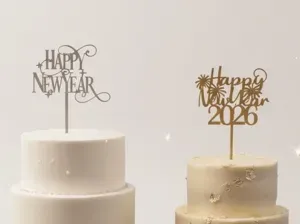 Elegant New Year’s Eve Cake Toppers-2 Designs