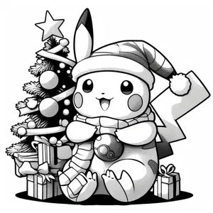 Pikachu Christmas Tree - Hueforge 3 color filament painting