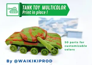 Multicolor tank toy - Print in Place