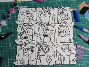 Love Bluey Coloring Craft DIY Decor