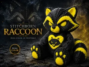 Stitchborn Raccoon – Dark Plush Guardian
