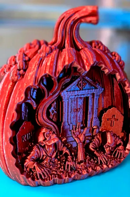 Zombie Graveyard Pumpkin Diorama - Halloween Decor — Фото 3 из 10