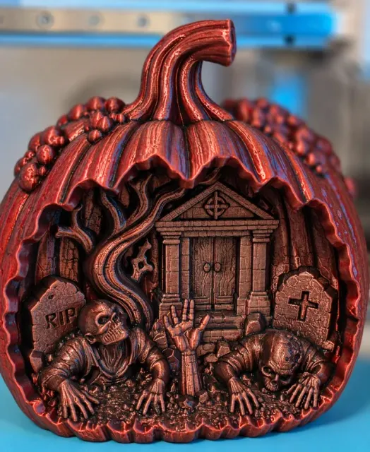 Zombie Graveyard Pumpkin Diorama - Halloween Decor — Фото 7 из 10