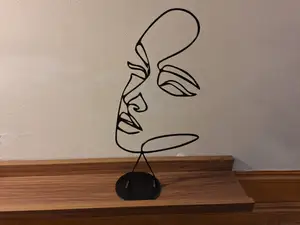 Line Art Woman Face - 2 Supports