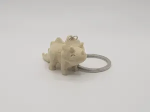 Cute Triceratops Dinosaur Keychain (Remix)