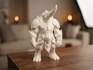 Horned Beast Warrior Figurine - Rhino Warrior