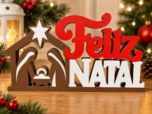 Feliz Natal Christmas Nativity Decoration