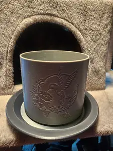 Hummingbird and Flower Self Water/Drain Flower Pot