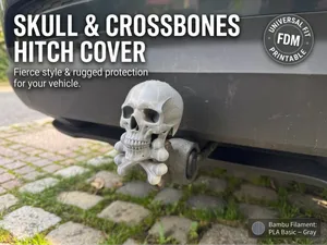 Skull Crossbones Tow Hitch Cover Plug
