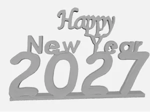 Happy New Year 2027 Celebration Sign