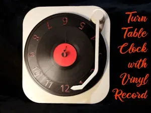 Turntable vinyl record player clock